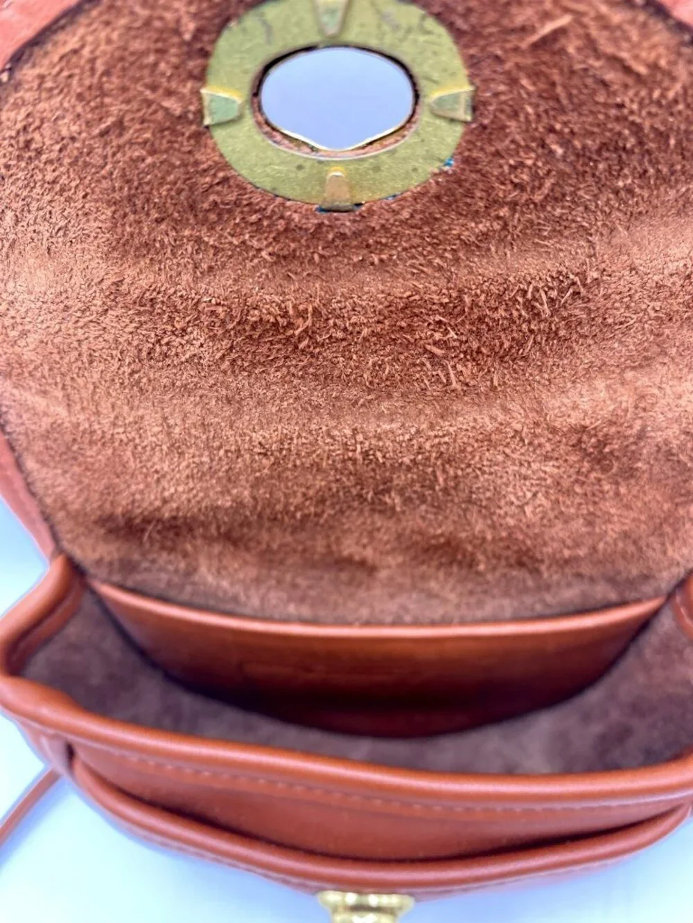 Vintage Coach Watson Bag B7C-9826 British Tan Brown Leather Brass Crossbody 9826 - Picture 10 of 13